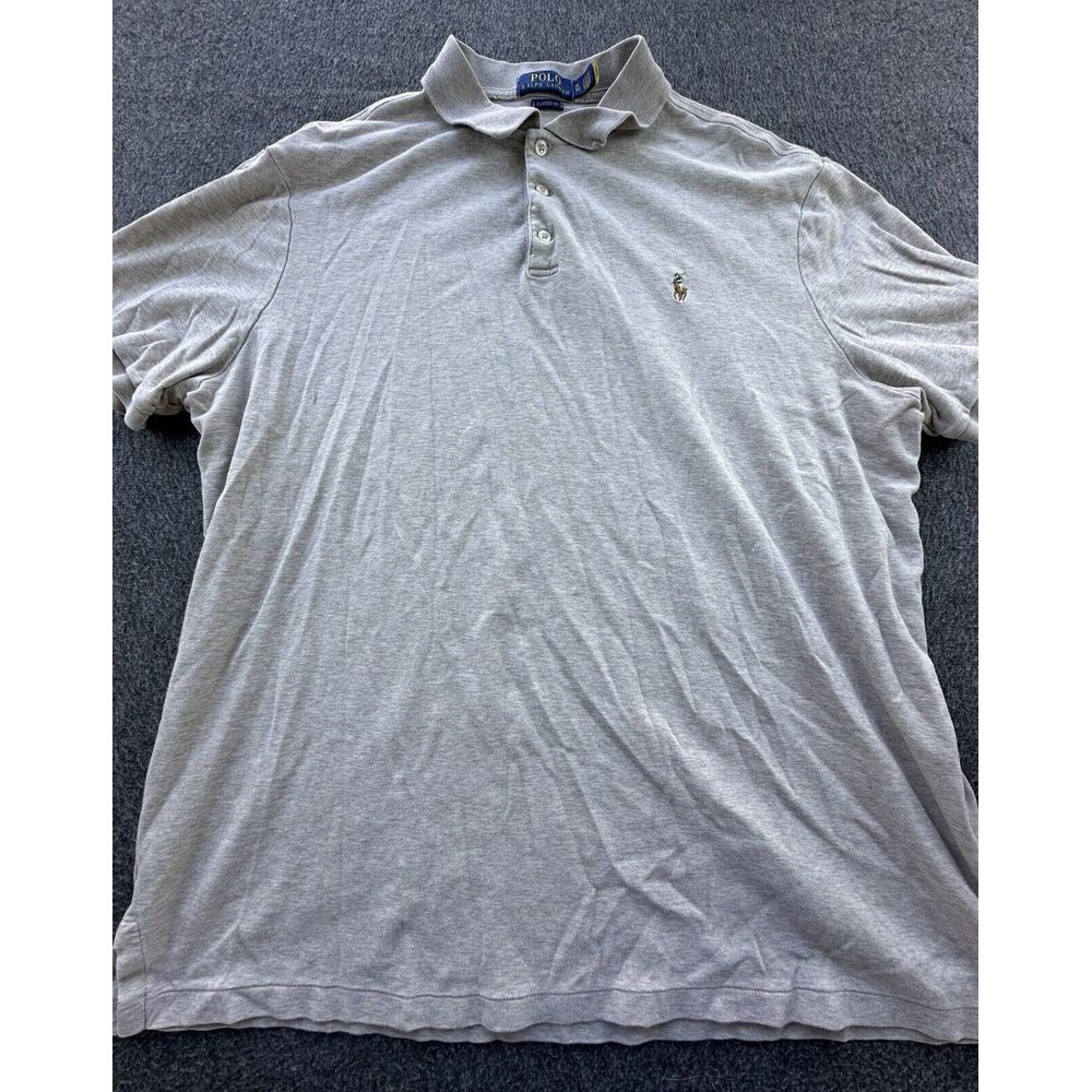 Polo Ralph Lauren Shirt Men's X-Large Beige Polo Short Sleeve Classic Pullover